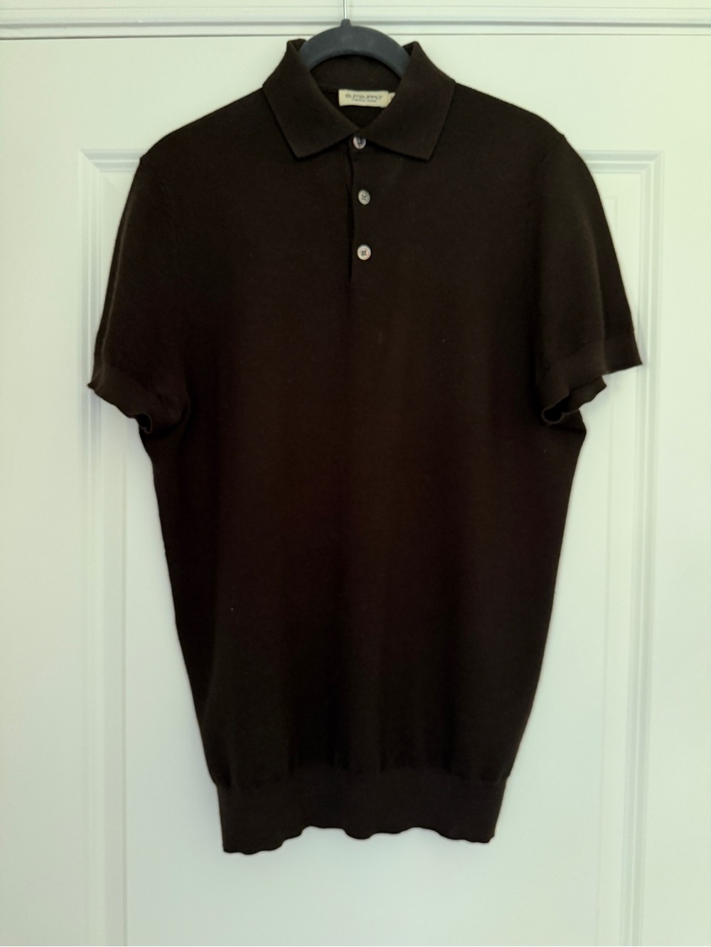 Suitsupply Merino Wool Short-Sleeve Polo, Brown